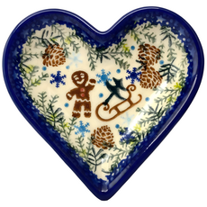 VENA 聖誕薑餅人系列 愛心造型小碟 11 x 11 x 3cm, 混和顏色, 1個