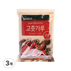 베스트코 고춧가루 고운, 3개, 1kg