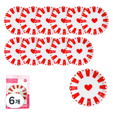 PARTYSHOW 愛心盤 18cm 6入, 紅色, 6個