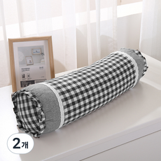 순잠 편안한 디자인 사탕 경추 베개, 블랙, 2개