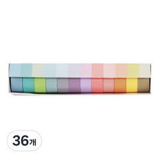 S&Q 粉彩素色裝飾紙膠帶 12色套組 15mm x 2m, 混合顏色, 36個