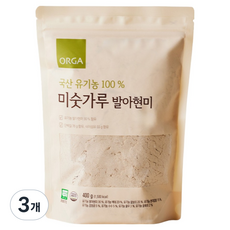 올가홀푸드 국산 유기농 100% 미숫가루 발아현미, 3개, 400g