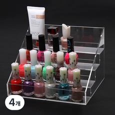 指甲油整理盒展示架 24格 中, 透明, 4個