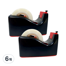 오토테이프 안전 테이프 커터기, 블랙 + 레드, 6개