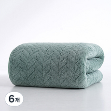 Woni's house 大型超細纖維浴巾, 6個, 綠色