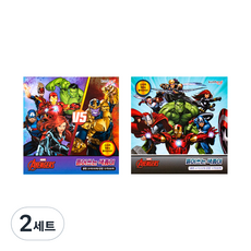 디즈니어벤저스 뜯어쓰는색종이 양면20색90매 단면10색80매 2p 세트 랜덤발송, 2세트