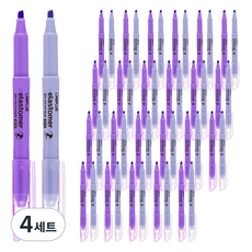 라인플러스 엘라스토머 눈물없는 탄력 형광펜 2종 x 24p 세트, 오리지날 퍼플, 마일드 라일락, 4세트