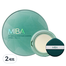 MIBA My Skin Barrier 王者防曬氣墊粉餅 SPF50+ PA++++ 25g + 補充蕊 25g 套組, 2套