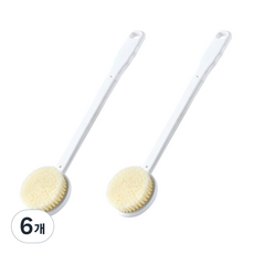 Popminds 沐浴用長版後背沐浴巾軟毛刷, 白色, 1入, 6個