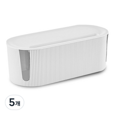 마켓플랜 템바보드 핸드폰 거치 멀티탭 정리함, 5개, 화이트