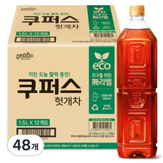 팔도 쿠퍼스 헛개차 무라벨, 1.5L, 48개