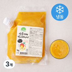 프레시히어로 상큼 카페 망고바나나 퓨레 (냉동), 1kg, 3개