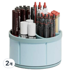 캐시리치 360도 회전 데스크 오거나이저 12 x 8 cm, 스카이블루, 2개
