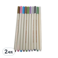 Angel House 金屬書法軟毛筆 10種, 混合色, 2套