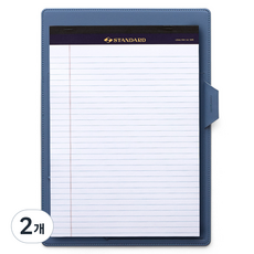 퍼니메이드 가죽 커버 노트패드 홀더 A4 + 노트패드 세트, 소프트블루, 2개