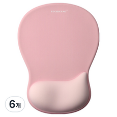 쿠슝 손목 보호 받침대 마우스 패드 DOW177, 1 소프트 핑크, 6개