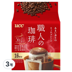 유씨씨 쇼쿠닝 드립 리치 블렌드 드립백 커피, 7g, 16개입, 3개