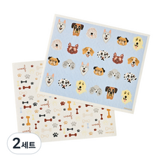 Lissico 纖維素可重複使用抹布 加大尺寸 狗狗圖案 2款設計組, 2套