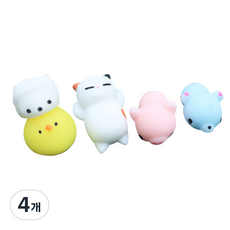 호탱감탱 말랑이 클레이 찐득볼 촉감 발달완구 5종, 아기동물 말랑이, 4개