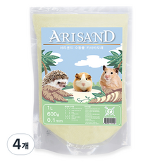 아리샌드 펫티처 소동물 아리샌드 햄스터 기니피그 고슴도치 화장실 카사바 모래, 4개, 600g