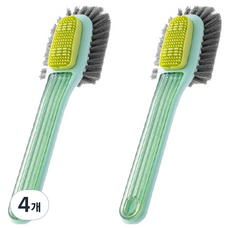 THE ZAKKA 二合一軟握把洗鞋刷, 綠色, 4個