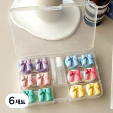 특별한상점 요일별 6개 귀여운 콘택트렌즈 케이스 흡착봉 집게 세트, C, 6세트