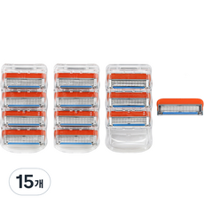 Onbiu Gillette 兼容高級貼身 5 層剃須刀片 Fusion 5 Power, 15個, 4入