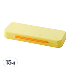마켓감성 오리무늬 사각 이단 필통, 옐로우, 15개