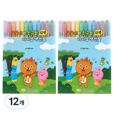 BosungInd Gomgom熊與朋友們 旋轉式色鉛筆, 12個, 12色