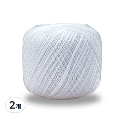 미소털실 파이스타 레이스 뜨개실 50g, 화이트, 2개