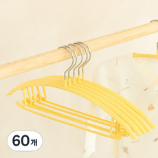 Back to Basics 兒童用防肩角針織防滑塗層衣架, 60個, 黃色