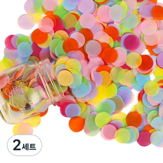 버블 컨페티 파티꽃가루, 레인보우, 2세트