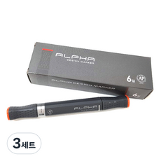 알파색채 디자인마카낱색 Y158 FreshVermilion 6p, 1색, 3세트