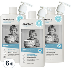 에코스토어 주방세제 겸 젖병세정제 무향, 500ml, 6개