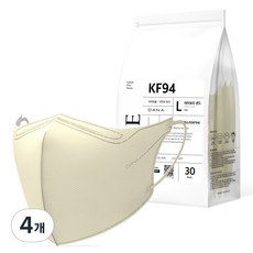 다나마스크 다나 오브 뷰티라인 새부리형 마스크 대형 KF94, 30개입, 4개, NO 2 아이보리 샌드