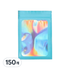 올하이 컬러풀 오로라 다용도 OPP 소품 포카 포장 지퍼백 슬리브 포장봉투 10.5 x 15 cm, 블루, 150개