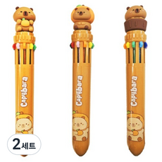 MS Cutie-bara 水豚10色原子筆3入組 0.7mm, 2套, 混合色