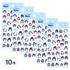 Petit 蓬鬆帥氣企鵝貼紙 DA5223, 混合顏色, 10個