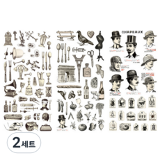 泰坦感性手帳裝飾貼紙3件組, 古董小物, 2套