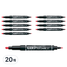 제브라 옵텍스 케어 형광펜, 레드, 20개