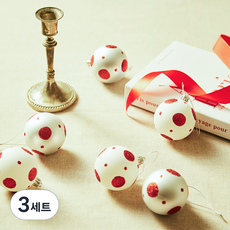 크리스마스 오너먼트볼 트리장식 페인트 글로시 6p 세트, 도트실버, 6cm, 3세트