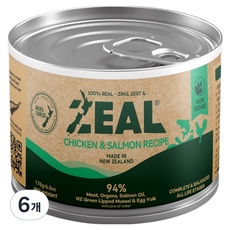 질 강아지 주식캔 레시피, 170g, 6개, 닭+연어