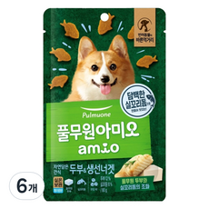 풀무원아미오 강아지 자연담은간식, 혼합맛(두부/생선맛), 80g, 6개