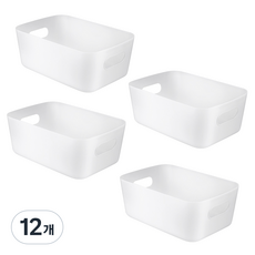 코멧 다용도 수납 바스켓 L, 화이트, 12개