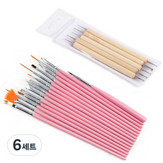 SOY LOVE 美甲刷15件組 + 木質點珠筆5件組, 15款刷具 + 5款點珠筆, 6套