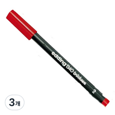 edding e-1340 軟頭筆 軟毛筆 2, 紅色, 3個