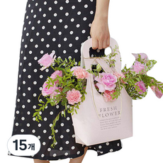 미화부장 크라프트 종이 꽃 화분 식물 선물 포장 가방 백 캐리어, 05 핑크 대, 15개