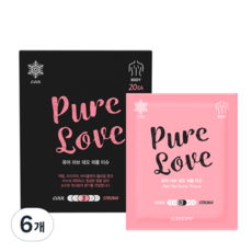디레시피 데오 퍼퓸 티슈 퓨어 러브 개별 포장 20p, 140g, 6개