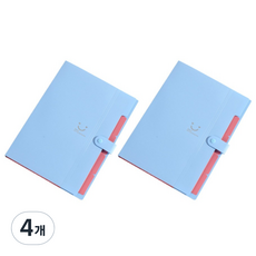 플로우코드 스마일 A4 서류 바인더, 파랑, 4개