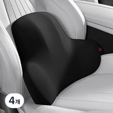 시크릿 컴포트 메모리폼 차량용 허리쿠션, 블랙, 4개